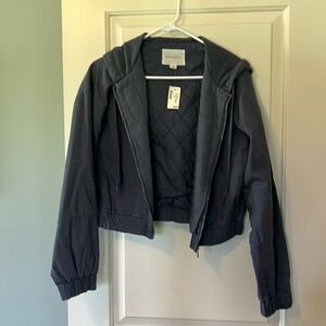 NWT Aeropostale Cropped Hooded Ladies Gray Jacket size M